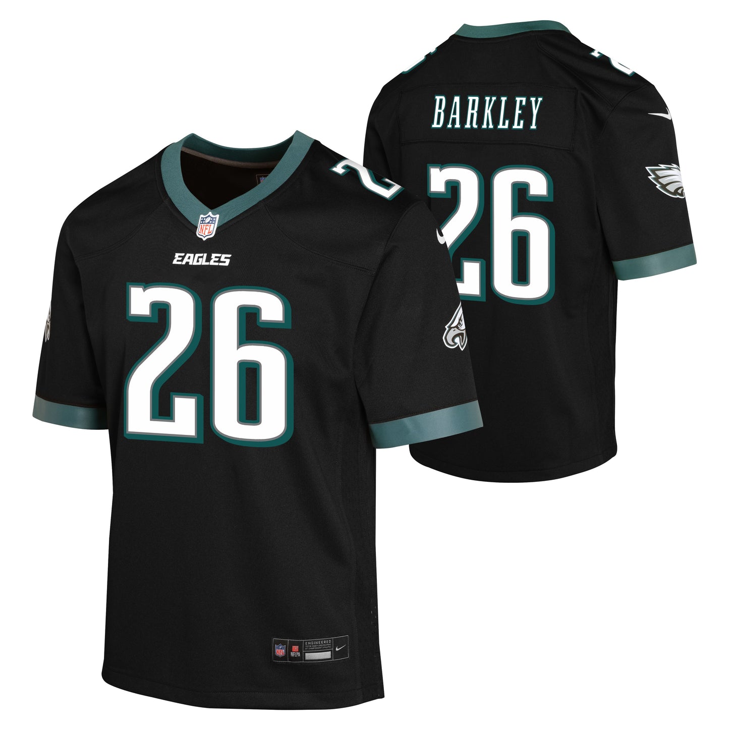 Youth Saquon Barkley Philadelphia Eagles Black Alternate Nike Game Jersey - Pro Jersey Sports