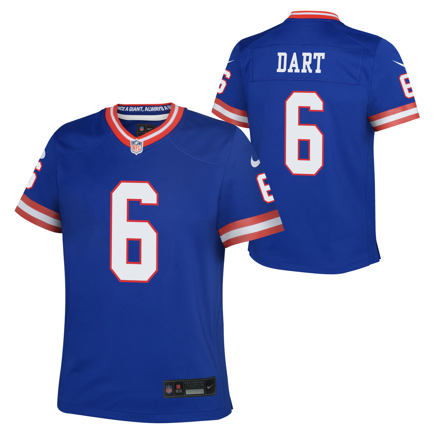 Youth Jaxon Dart New York Giants Alternate Red/Blue Nike Game Jersey