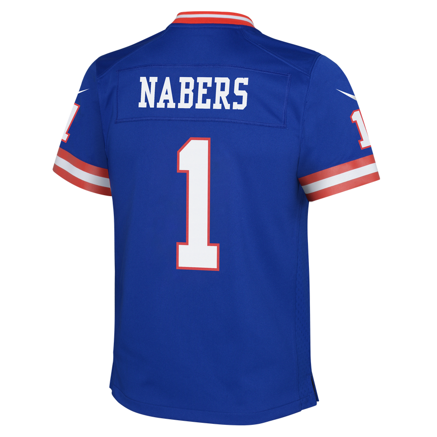 Youth Malik Nabers New York Giants ALTERNATE Red/Blue Nike Game Jersey - Pro Jersey Sports