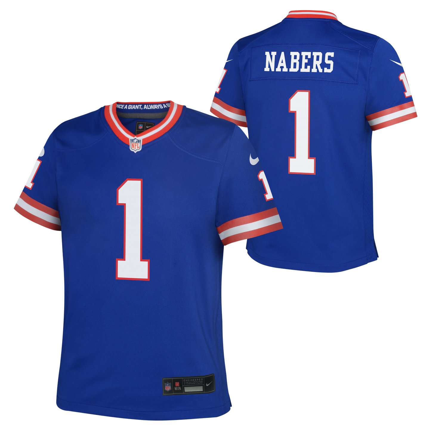 Youth Malik Nabers New York Giants ALTERNATE Red/Blue Nike Game Jersey - Pro Jersey Sports