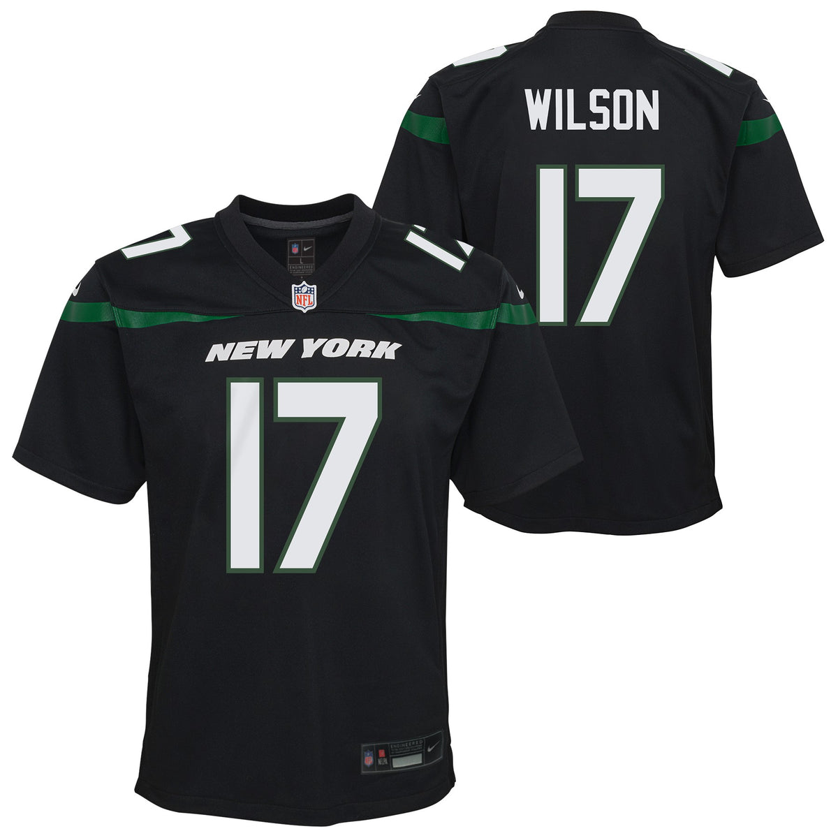 Youth Garrett Wilson New York Jets Nike Black Game Replica Jersey - Pro Jersey Sports