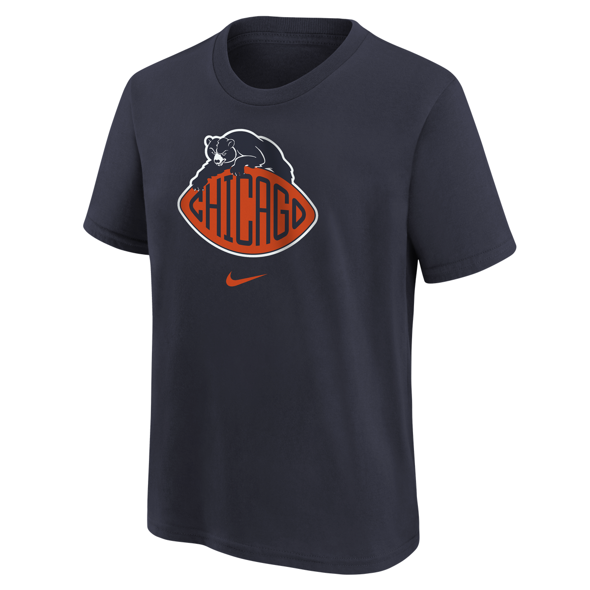 Youth Chicago Bears Rivalry Logo Arched Football Navy T-Shirt