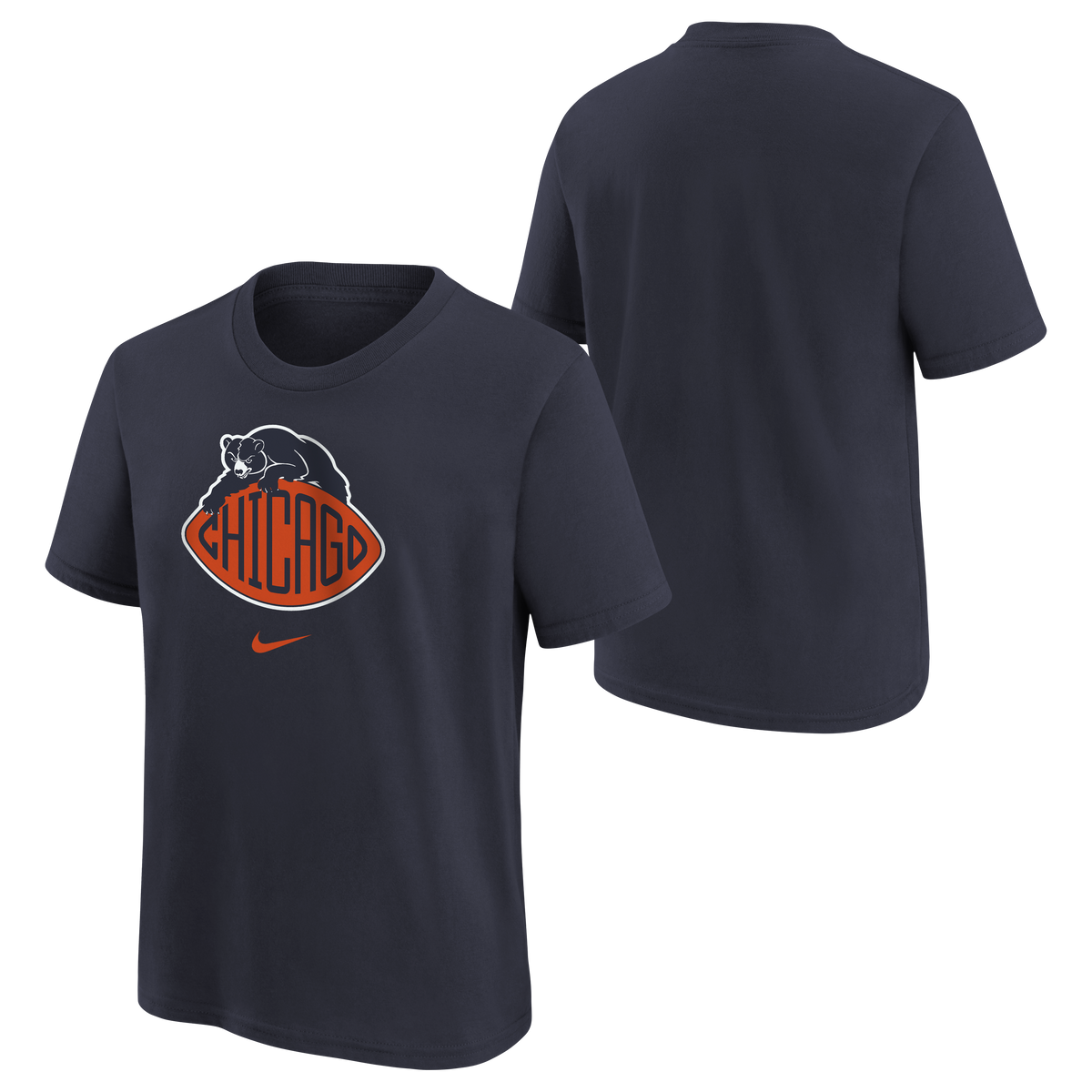 Youth Chicago Bears Rivalry Logo Arched Football Navy T-Shirt
