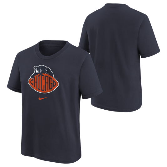 Child Chicago Bears Rivalry Logo Arched Football Navy T-Shirt
