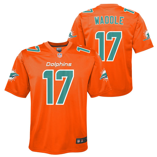 Youth Jaylen Waddle Miami Dolphins Nike Alternate Orange Game Replica Jersey - Pro Jersey Sports