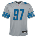 Youth Detroit Lions Aidan Hutchinson Nike Inverted Gray Game Jersey - Pro Jersey Sports
