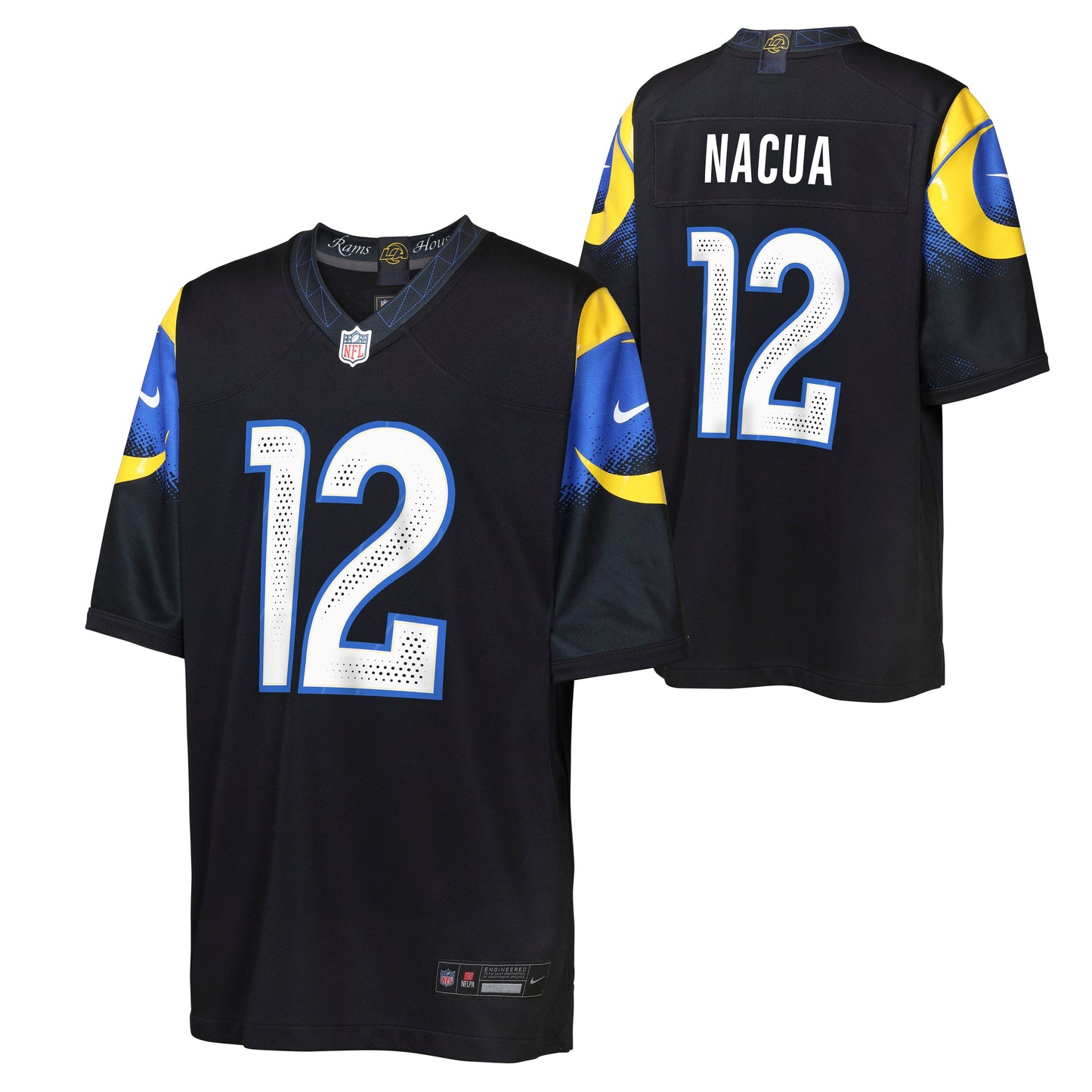 Youth Los Angeles Rams Puka Nacua #12 Black 2026 Rivalries Collection Nike Game Jersey