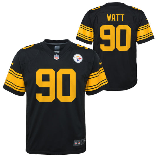 Youth T.J. Watt Pittsburgh Steelers Nike Alternate Black Game Jersey