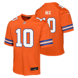 Youth Denver Broncos Bo Nix Nike Retro Alternate Orange Game Team Jersey - Pro Jersey Sports