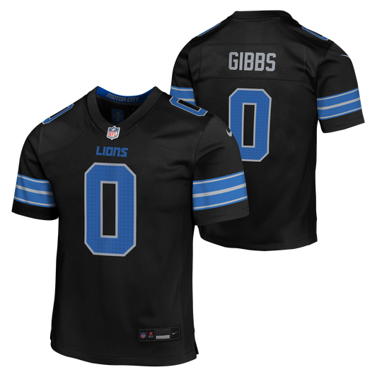 Youth Detroit Lions Jahmyr Gibbs Nike Black Alternate Game Jersey - Pro Jersey Sports