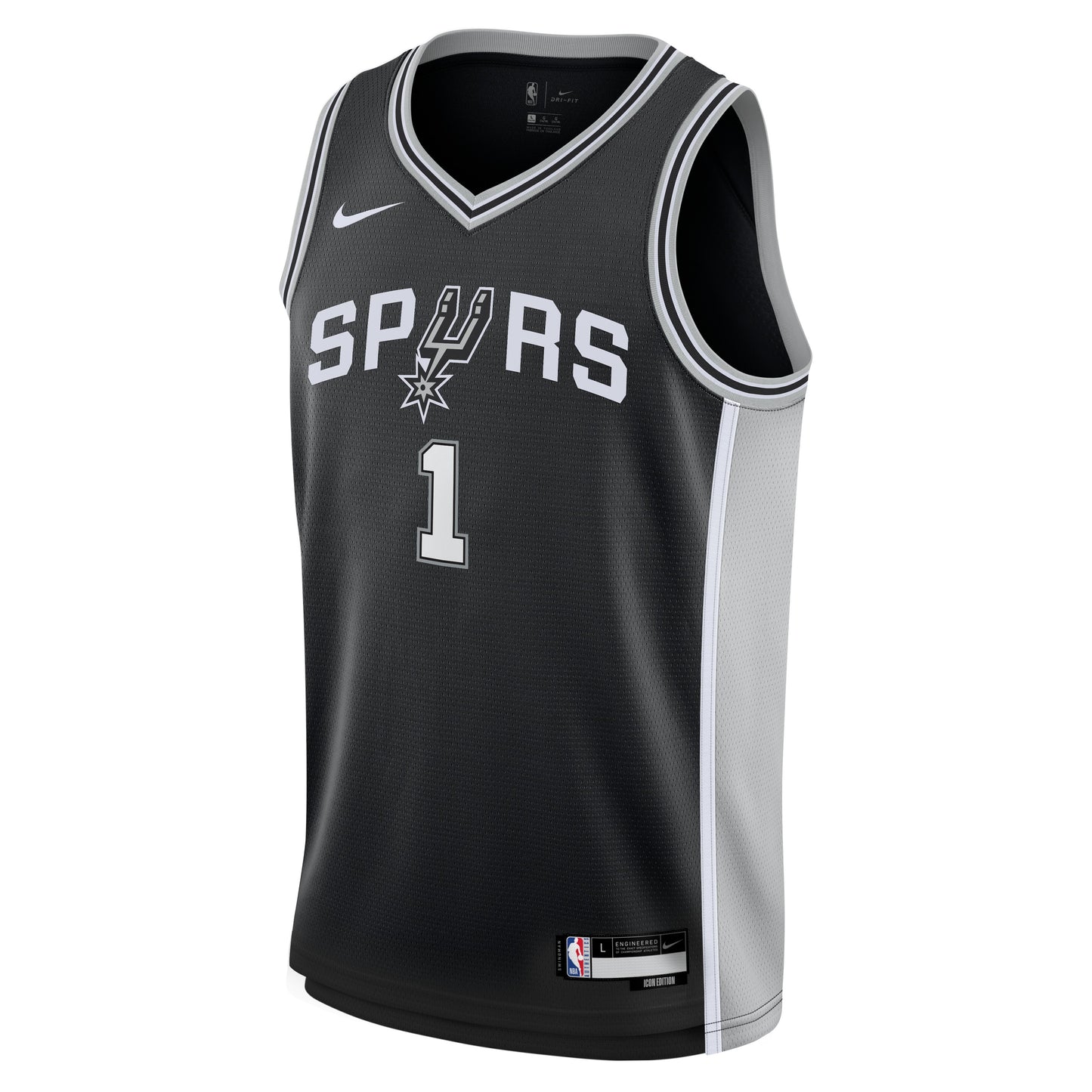 Youth San Antonio Spurs Victor Wembanyama Nike Black Swingman Icon Jersey