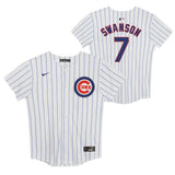 Kids Dansby Swanson Chicago Cubs Child Nike White Home Game Replica Jersey - Pro Jersey Sports