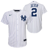 Youth Derek Jeter New York Yankees White Home Game Replica Player Jersey - Pro Jersey Sports