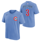 Youth Chicago Cubs Alex Bregman Blues 2nd Alternate Nike Name And Number Tee - Pro Jersey Sports