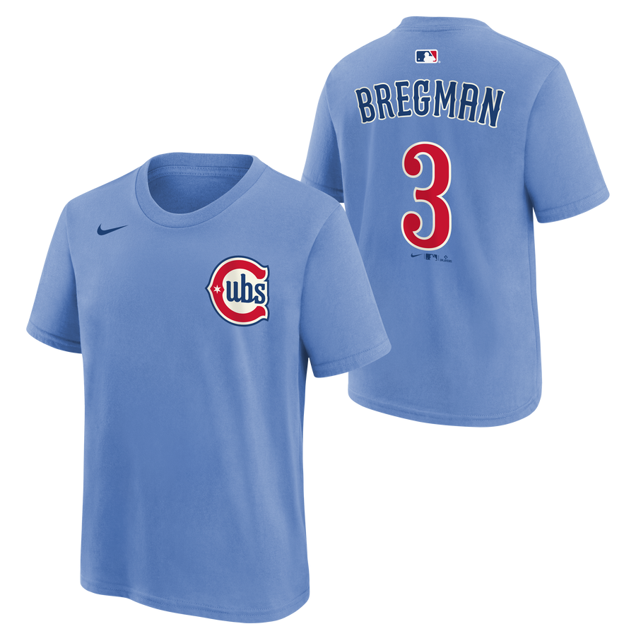 Youth Chicago Cubs Alex Bregman Blues 2nd Alternate Nike Name And Number Tee