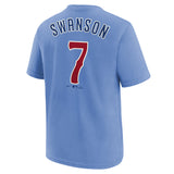 Youth Chicago Cubs Dansby Swanson Blues Alternate Nike Name And Number Tee - Pro Jersey Sports