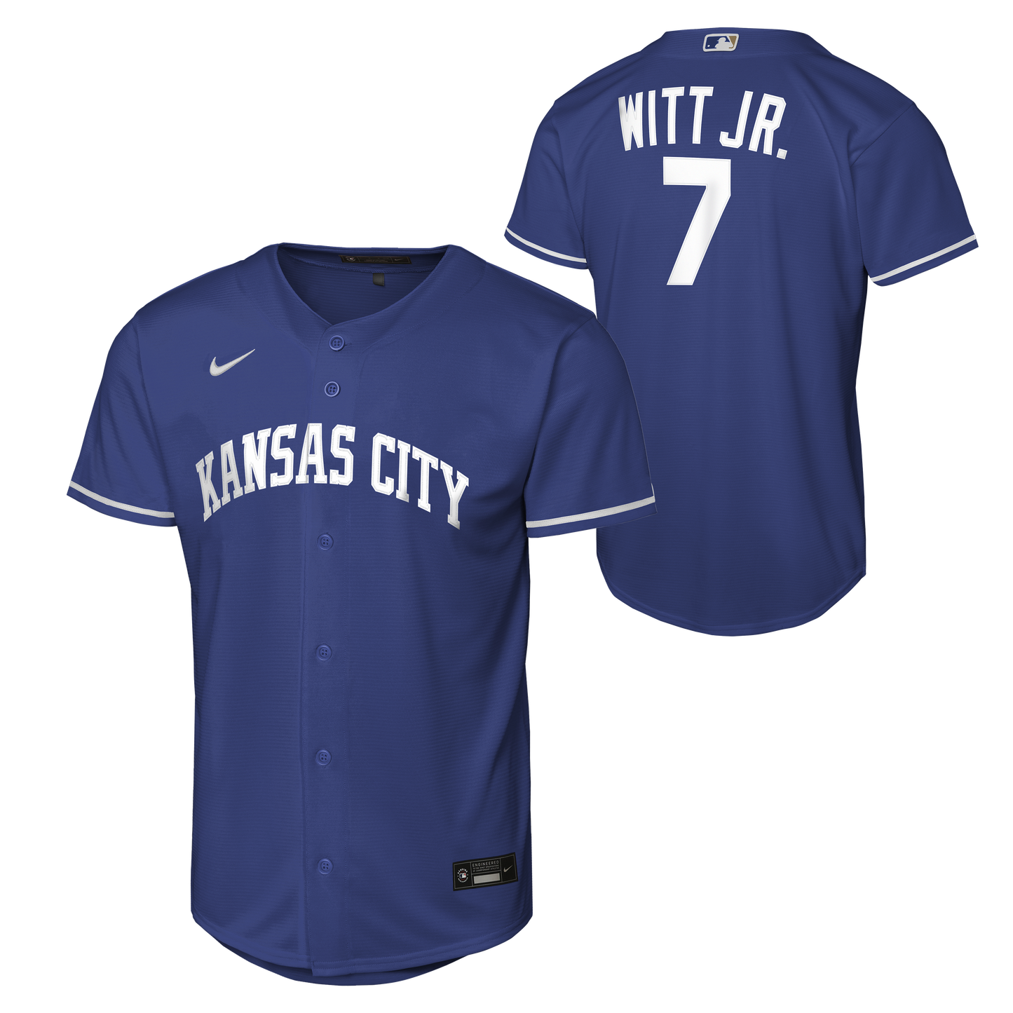 NIKE Youth Bobby Witt Jr. Kansas City Royals Royal Blue Replica Baseline Jersey