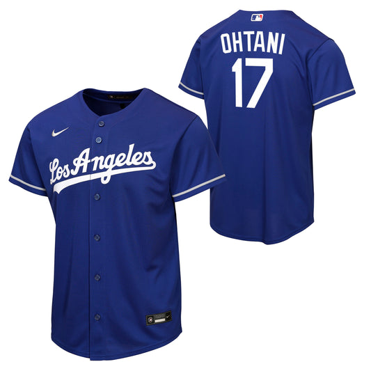Youth Shohei Ohtani Los Angeles Dodgers NIKE Royal Blue Alternate Baseline Replica Jersey