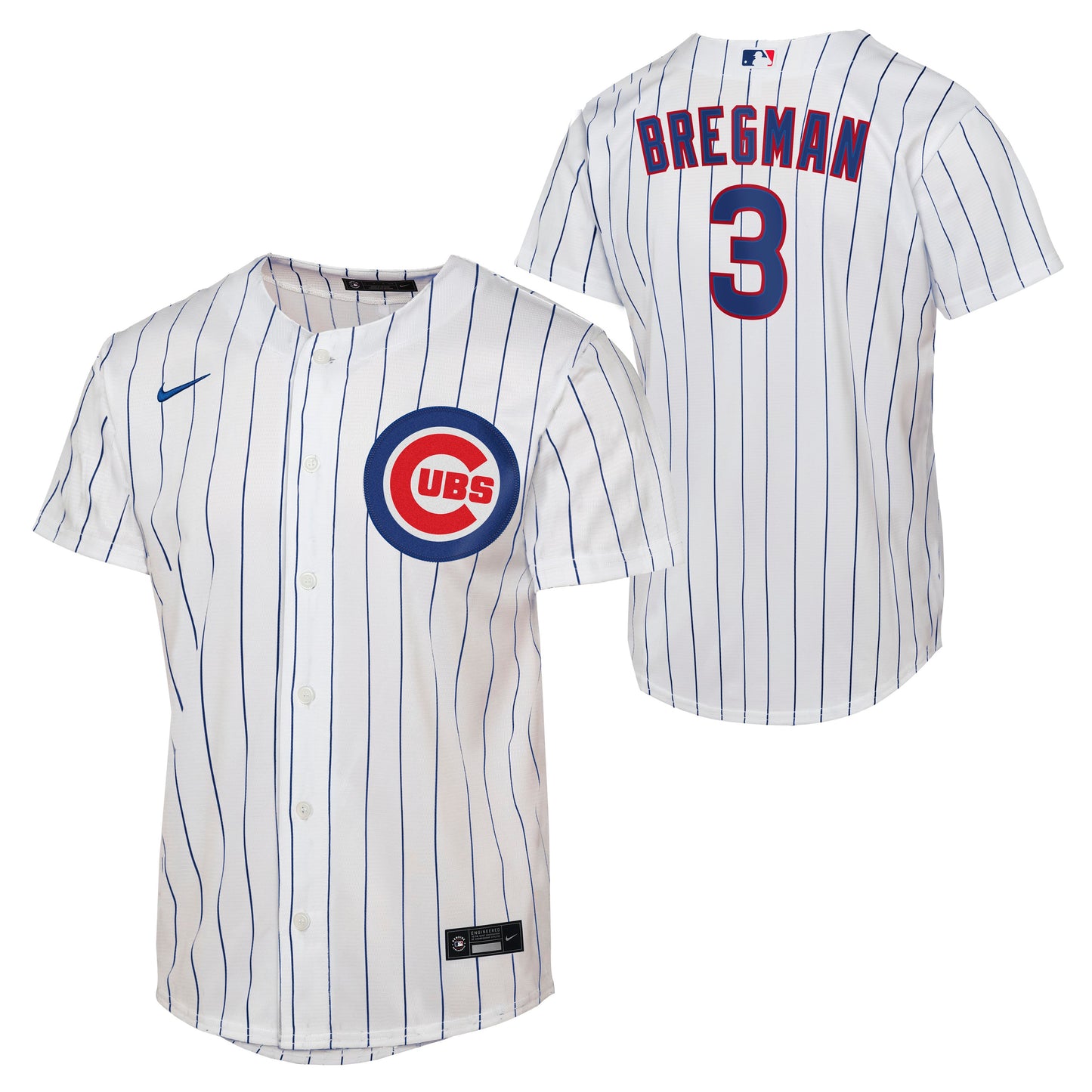 Youth Chicago Cubs Alex Bregman White Home Baseline Replica Jersey