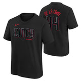 Youth Elly De La Cruz Cincinnati Reds City Connect Black Nike Name And Number Tee - Pro Jersey Sports