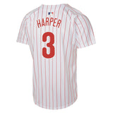 Youth Bryce Harper Philadelphia Phillies NIKE White Home Game Replica Jersey - Pro Jersey Sports