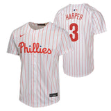 Youth Bryce Harper Philadelphia Phillies NIKE White Home Game Replica Jersey - Pro Jersey Sports