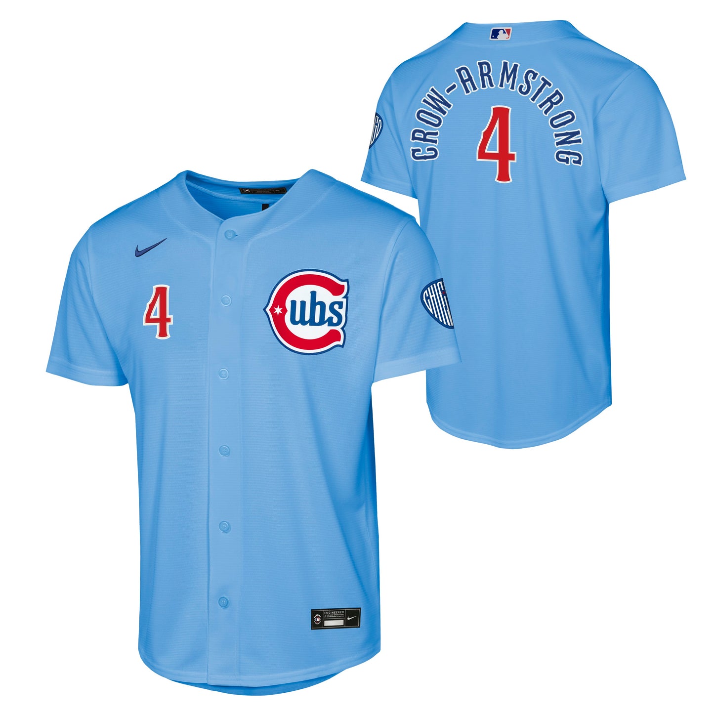 NIKE Youth Chicago Cubs Pete Crow-Armstrong Light Blue Alt. 2 Stadium Replica Jersey