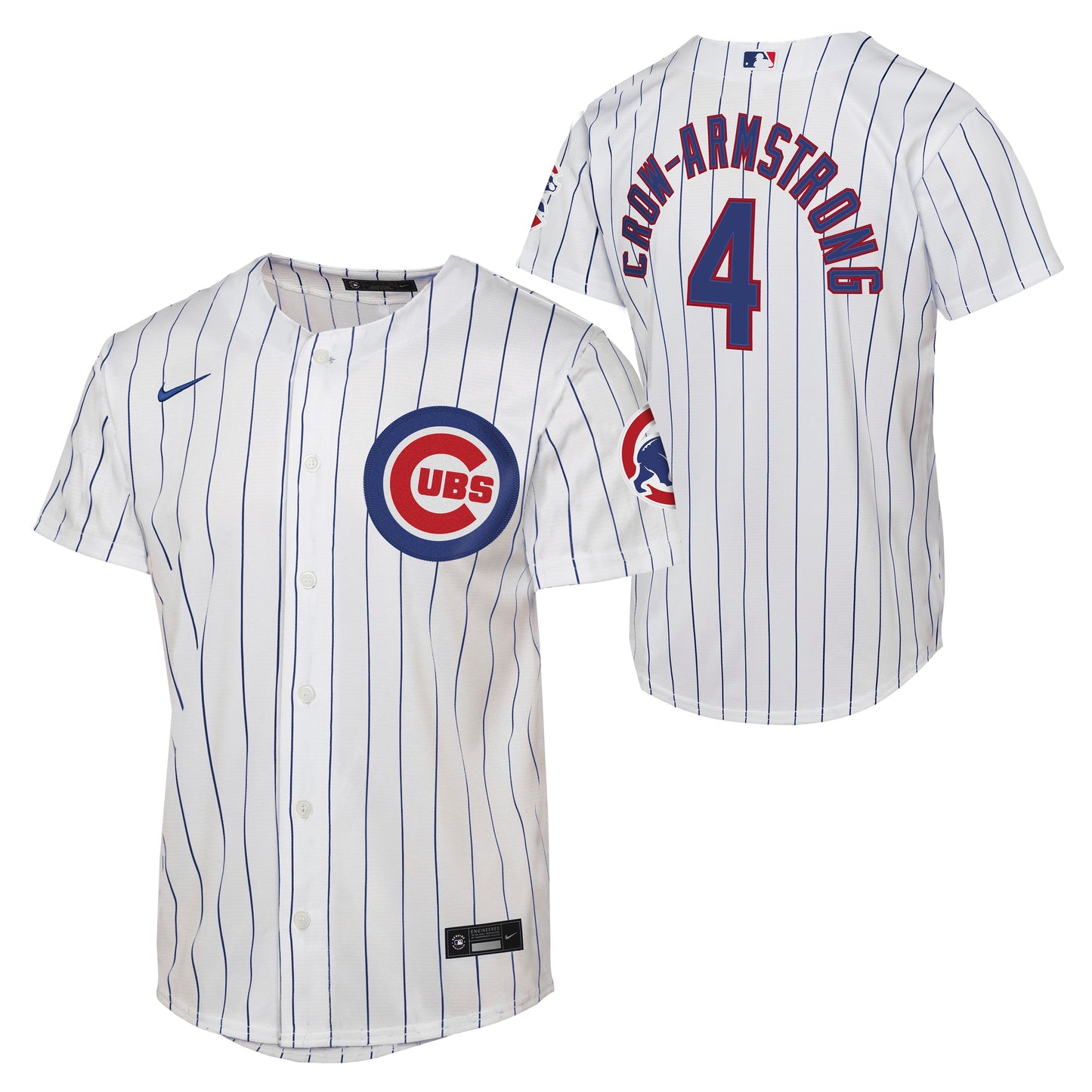 NIKE Youth Chicago Cubs Pete Crow-Armstrong Home White Stadium Replica Jersey
