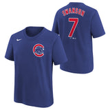 Youth Chicago Cubs Dansby Swanson Nike FUSE Royal Blue Name & Number T-Shirt - Pro Jersey Sports