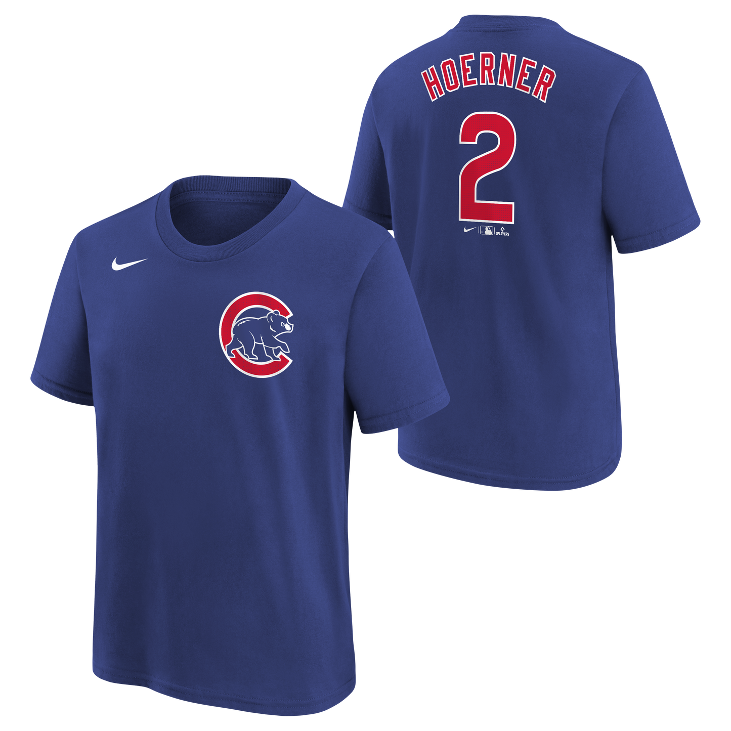 Youth Chicago Cubs Nico Hoerner Nike FUSE Royal Blue Name & Number T-Shirt