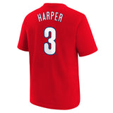 Youth Bryce Harper Nike Red FUSE Player Name & Number T-Shirt - Pro Jersey Sports