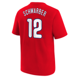 Youth Kyle Schwarber Philadelphia Phillies Nike Red FUSE Player Name & Number T-Shirt - Pro Jersey Sports