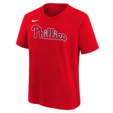 Youth Kyle Schwarber Philadelphia Phillies Nike Red FUSE Player Name & Number T-Shirt - Pro Jersey Sports