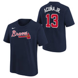 Youth Ronald Acuna Jr. Atlanta Braves Nike Navy FUSE Player Name & Number T-Shirt - Pro Jersey Sports