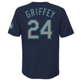 Youth Seattle Mariners Ken Griffey Jr. Nike Navy Blue Home Name & Number T-Shirt - Pro Jersey Sports