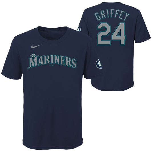 Youth Seattle Mariners Ken Griffey Jr. Nike Navy Blue Home Name & Number T-Shirt