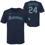 Youth Seattle Mariners Ken Griffey Jr. Nike Navy Blue Home Name & Number T-Shirt - Pro Jersey Sports