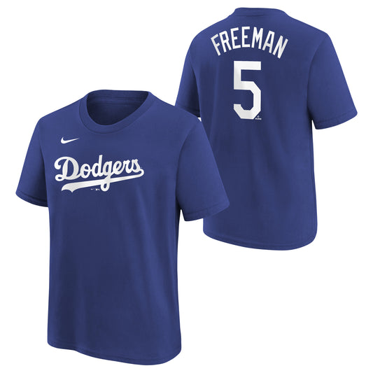 Youth Los Angeles Dodgers Freddie Freeman Nike Royal Blue Name & Number T-Shirt