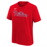 Youth Philadelphia Phillies Trea Turner Nike Red Player Name & Number T-Shirt - Pro Jersey Sports