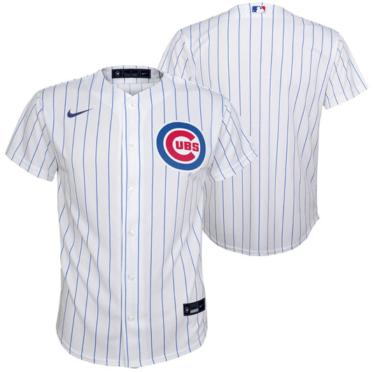 Youth Chicago Cubs White Home Game Blank Nike Replica Jersey