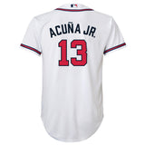 Youth Ronald Acuna Jr. Atlanta Braves White Home Replica NIKE Screen Print Jersey - Pro Jersey Sports