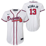 Youth Ronald Acuna Jr. Atlanta Braves White Home Replica NIKE Screen Print Jersey - Pro Jersey Sports