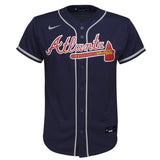 NIKE Youth Atlanta Braves Alternate Navy Replica Jersey - Pro Jersey Sports
