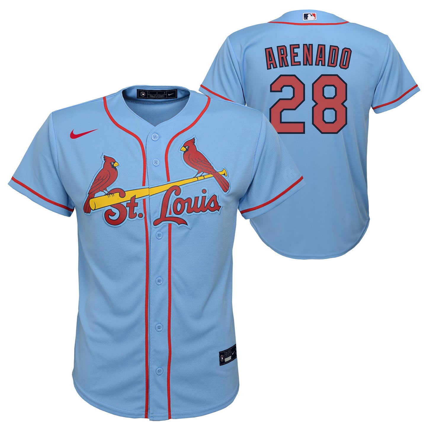Youth Nike Nolan Arenado Light Blue St. Louis Cardinals Alternate Replica Player Jersey