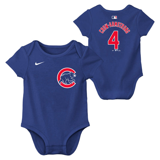Infant Pete Crow-Armstrong Chicago Cubs Royal Blue Name And Number Creeper