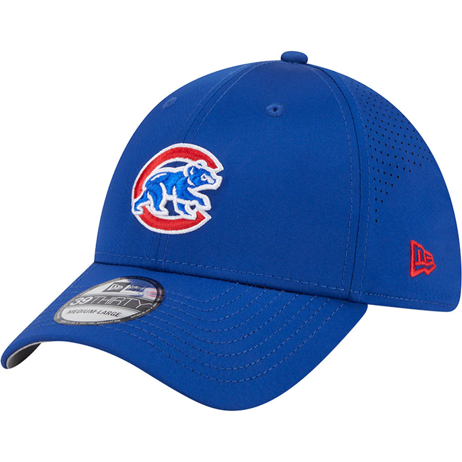 MLB Chicago Cubs New Era Mid Perf 39THIRTY Flex Fit Hat - Blue