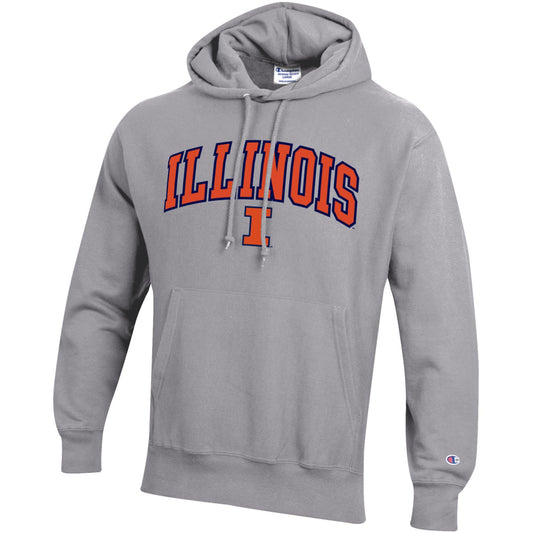 Men's Illinois Fighting Illini Oxford Gray Champion Reverse Weave Fleece Hoodie