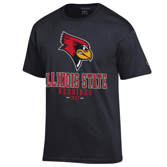 Men's Illinois State Redbirds Black Champion Arch Logo T-Shirt