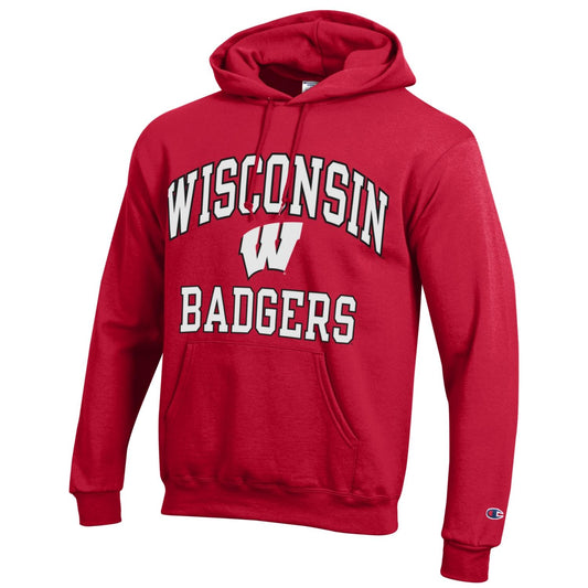 Men's Wisconsin Badgers Scarlet Champion Powerblend Fleece Pullover Hoodie