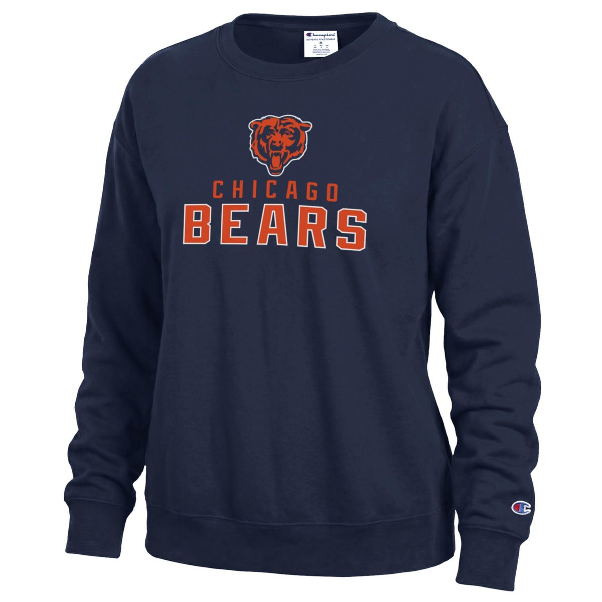 Women's Chicago Bears Navy Champion Powerblend Fleece Crew